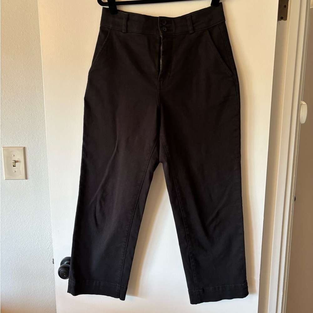 Everlane Black High-Rise Straight Leg Pants